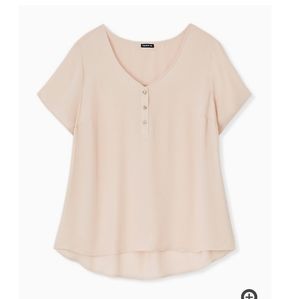 Torrid Pale Pink Georgette Button Blouse